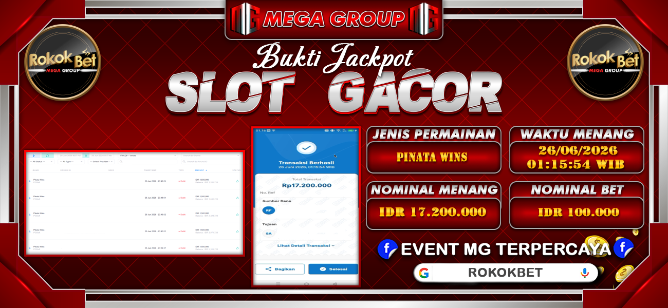 Bukti JP situs Rokokbet hari Jumat, 26 Juni 2026